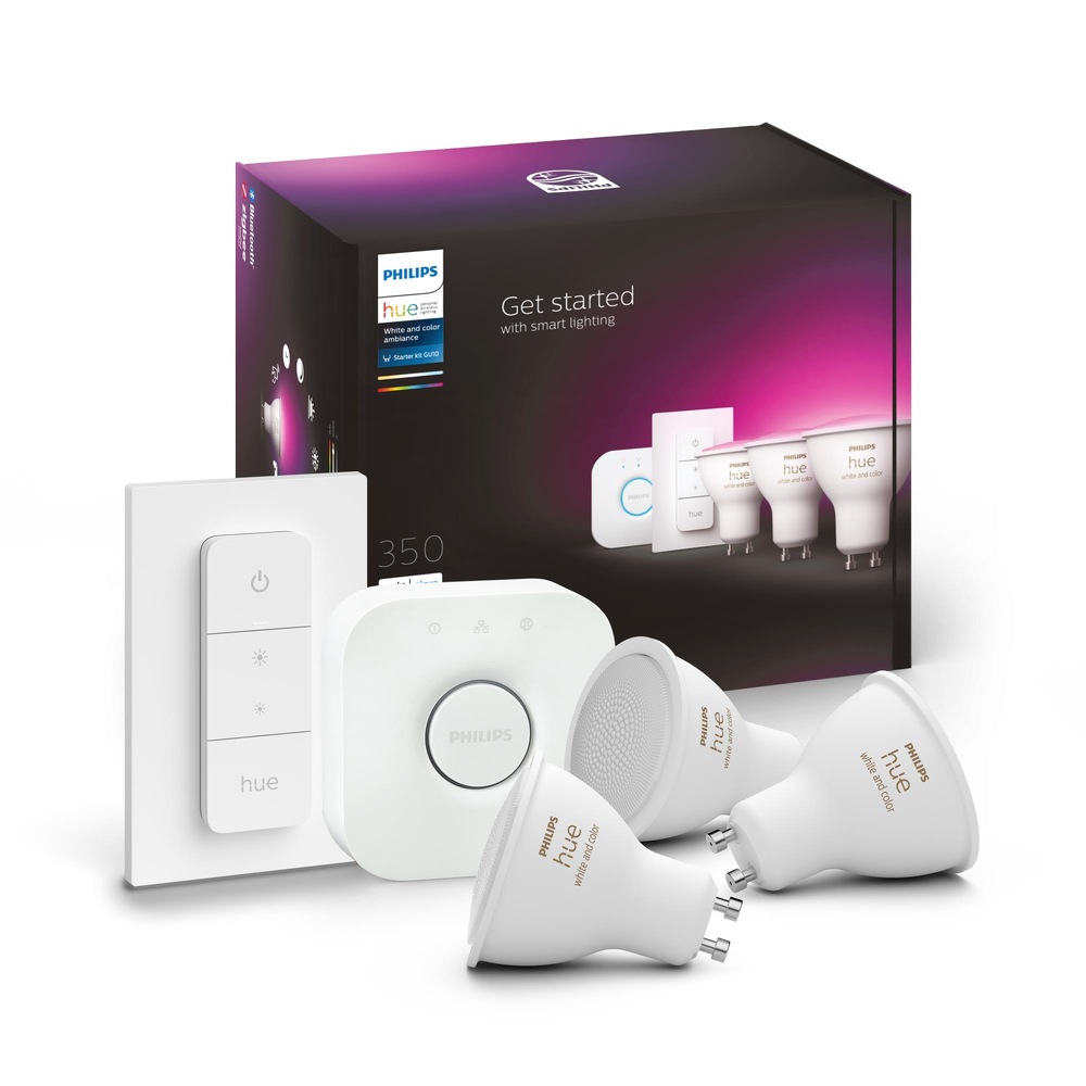 Startovací sada Philips Hue Bluetooth 5,7W, GU10, White and Color Ambiance + Bridge, Switch
