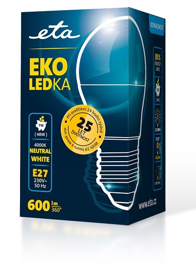 žárovka ETAG45W7NW01 LED