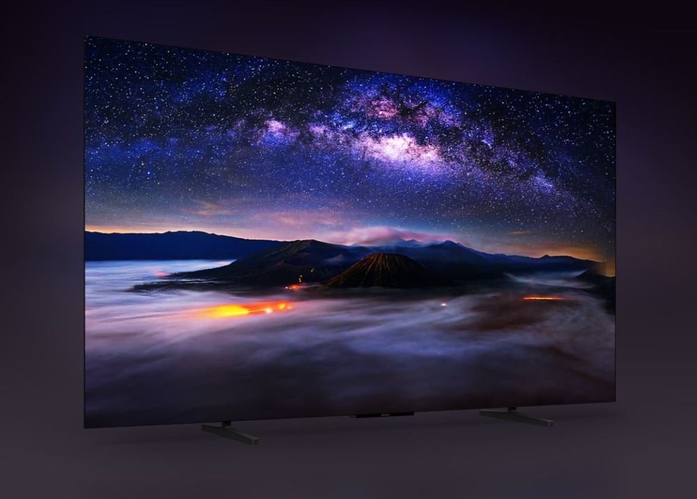 Televizor Sony BRAVIA 6 při sledování noční krajiny s hvězdnou oblohou