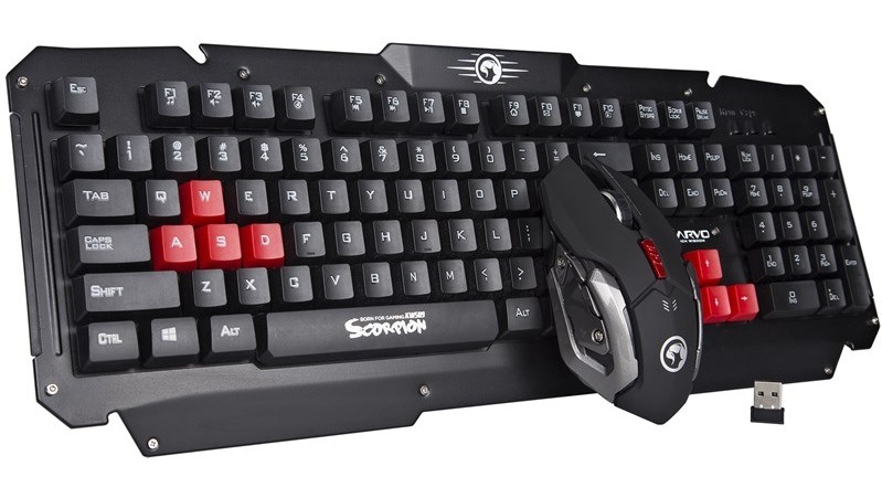Klávesnice s myší Marvo KW509, CZ/SK černá