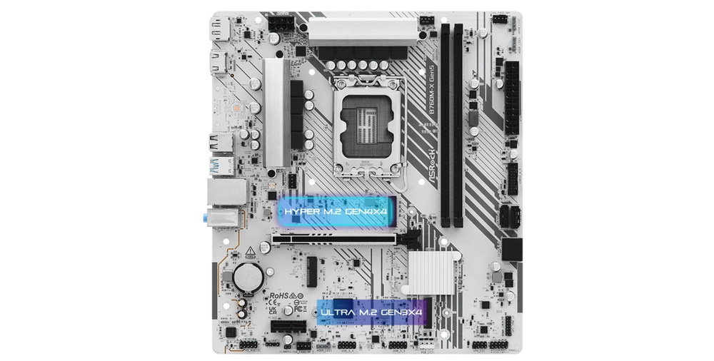 Základní deska ASRock B760M-X Gen5 černá Přes vysokorychlostní řešení M2 snadno připojíte i rychlé SSD nosiče