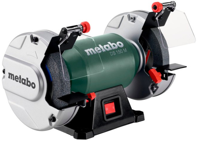 Kotoučová bruska Metabo DS 150 M 604150000 s brusnými kotouči a ochrannými skly proti jiskrám
