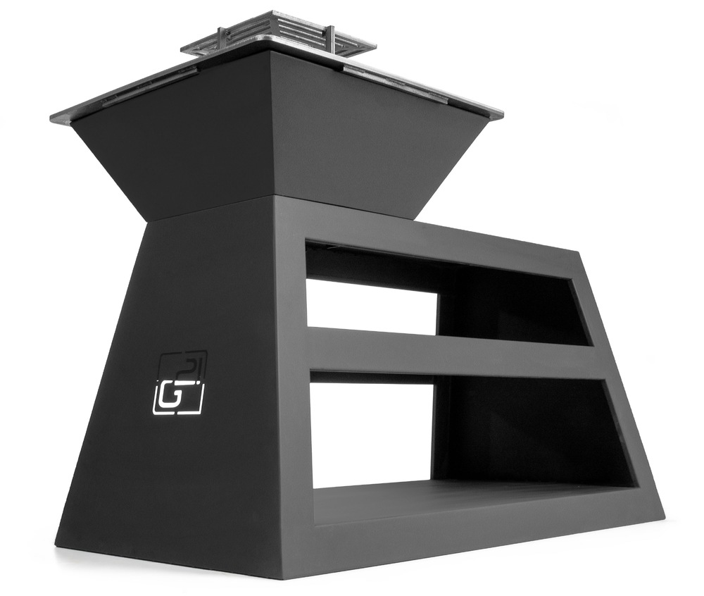 Gril zahradní na dřevěné uhlí G21 COG-VER-BL Maine Black má grilovací planchu o velikosti 70 × 70 cm