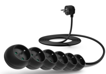 Kabel prodlužovací Connect IT 6x zásuvka, 3m černý
