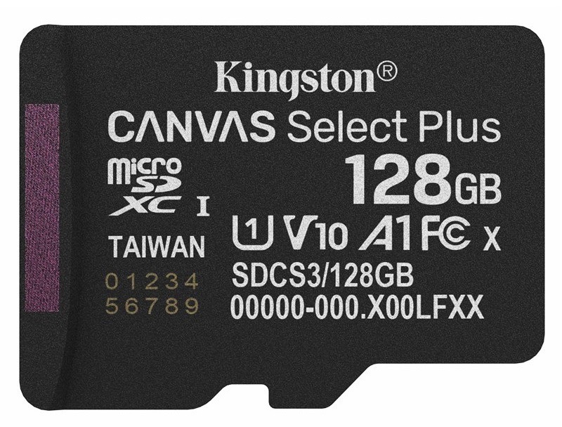 Paměťová karta Kingston Canvas Select Plus MicroSDXC 128GB UHS-I U1 (R150/W30) černá