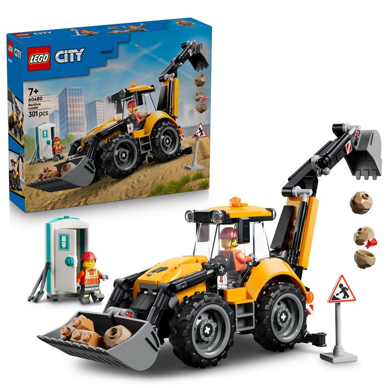 Stavebnice LEGO® City 60480 Žlutý nakladač s rypadlem