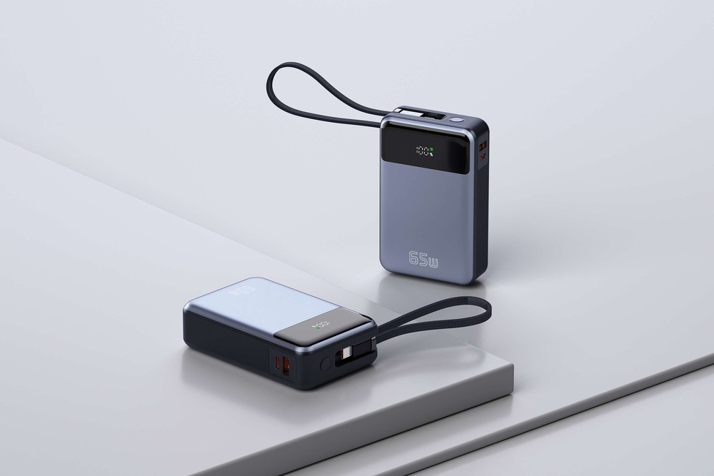 Powerbanka WG 20000 mAh, PD, USB-C 65W černá WG 20000 mAh, PD, USB-C 65W nabízí výkon až 65 W