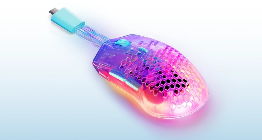 Vizualizace bezdrátového přenosu mezi myší Aerox 3 Wireless Gen 2 Fortnite a USB-C přijímačem