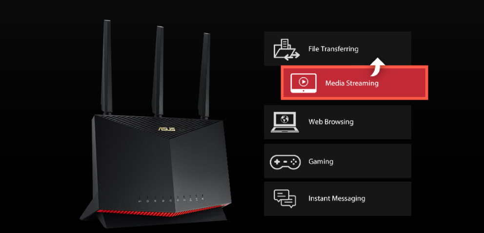 Router Asus RT-AX86S - AX5700 černý Router Asus RT-AX86S - AX5700 černý