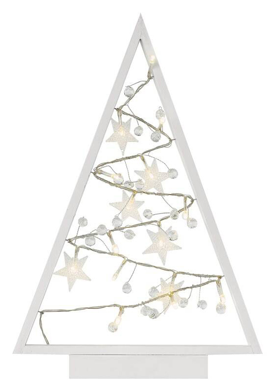 LED dekorace EMOS 15 LED stromeček s ozdobami, 40 cm, 2x AA, vnitřní, teplá bílá