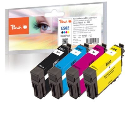 Inkoustová náplň Peach Epson 502, T02V6, MultiPac, 1x6,2 ml/3x5,2 ml vícebarevná