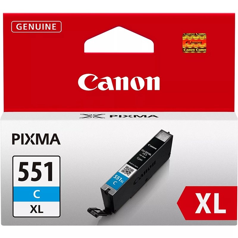 Inkoustová náplň Canon CLI-551XL C, 660 stran azurová