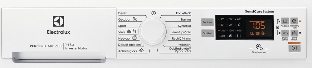 Pračka Electrolux SensiCare 600 EWS6526BC bílá Ovládací panel pračky Electrolux EWS6526BC série 600 SensiCare