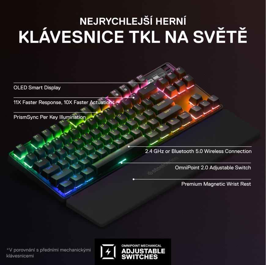 Klávesnice SteelSeries Apex Pro TKL WL (2023) US černá Klávesnice SteelSeries Apex Pro TKL WL (2023) US černá