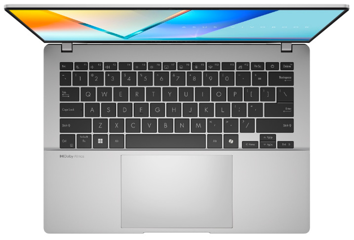 Klávesnice a velký Precision Touchpad notebooku ASUS Vivobook S 14