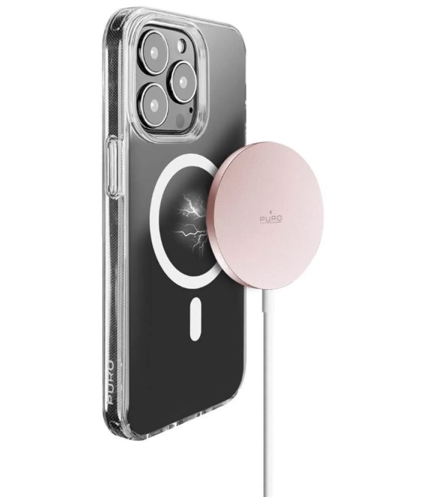 Bezdrátová nabíječka Puro MagSafe, 15 W růžová Bezdrátová nabíječka Puro MagSafe, 15 W - růžová