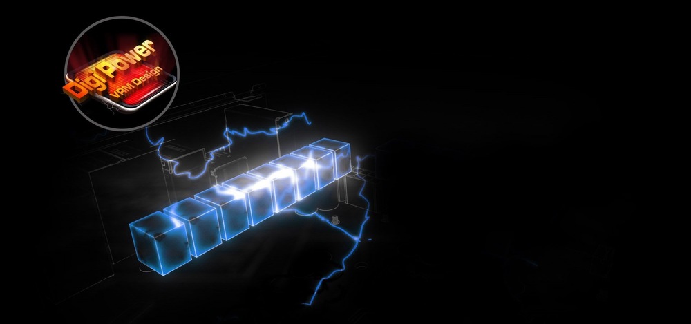 Základní deska ASRock B550M PRO4 Digitální artwork zobrazující zářící modré krychle spojené elektrickými liniemi na tmavém pozadí, které vyjadřují hi-tech, futuristickou atmosféru.