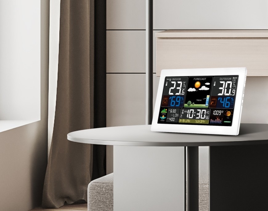 Meteorologická stanice Solight TE81XL bílá Meteostanice Solight TE81XL-W umístěná v interiéru