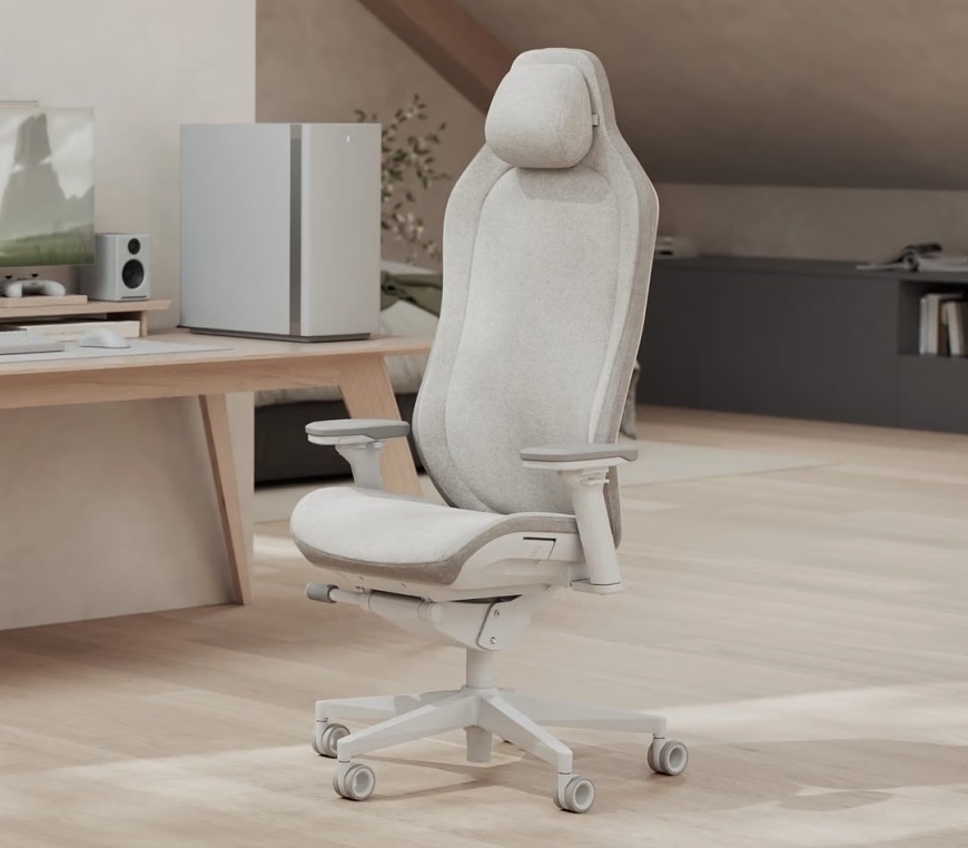 Herní židle FRACTAL DESIGN Refine 2 Fabric Light v moderním pracovním a herním interiéru