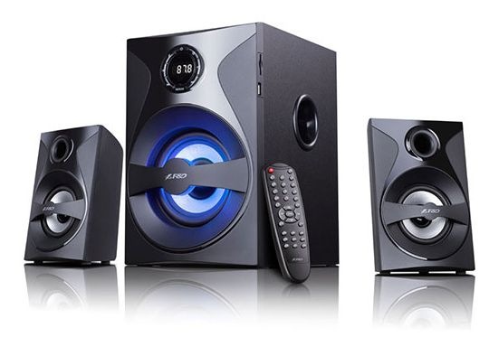 Reproduktory Fenda F&D F380X 2.1, bluetooth, rádio, USB, SD, dálkové ovládání černé Reproduktory Fenda F&D F380X 2.1, bluetooth, rádio, USB, SD, dálkové ovládání černé