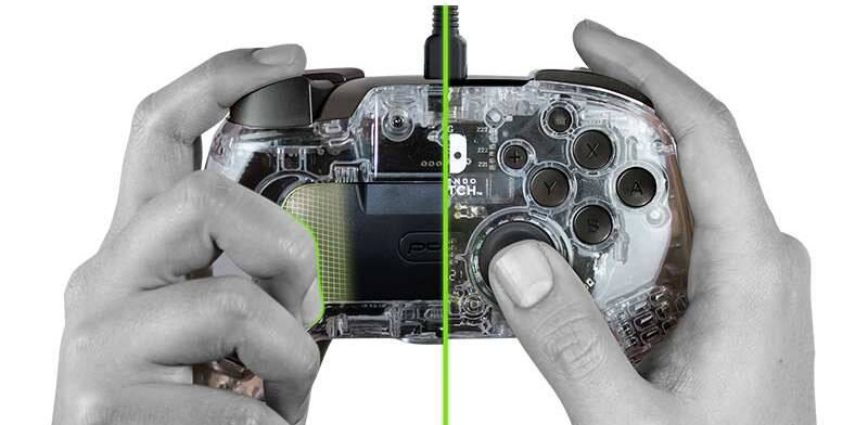 Gamepad PDP Afterglow Deluxe+ pro Nintendo Switch průhledný Gamepad PDP Afterglow Deluxe+ pro Nintendo Switch průhledný
