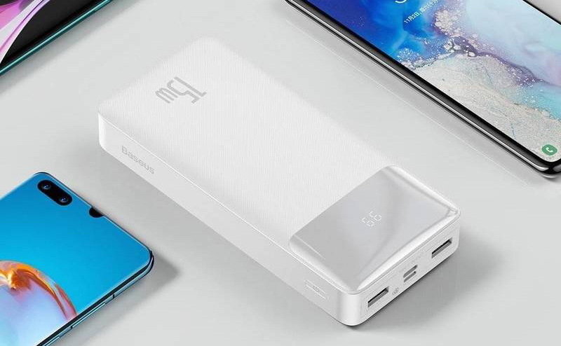 Powerbanka Baseus Bipow 20000mAh 15W bílá Powerbanka Baseus Bipow 20000mAh 15W bílá