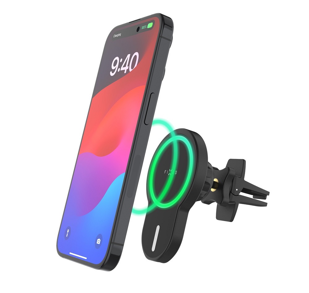 Držák na mobil FIXED MagClick s podporou uchycení MagSafe, bezdrátové nabíjení černý Držák na mobil FIXED MagClick s podporou uchycení MagSafe, bezdrátové nabíjení černý