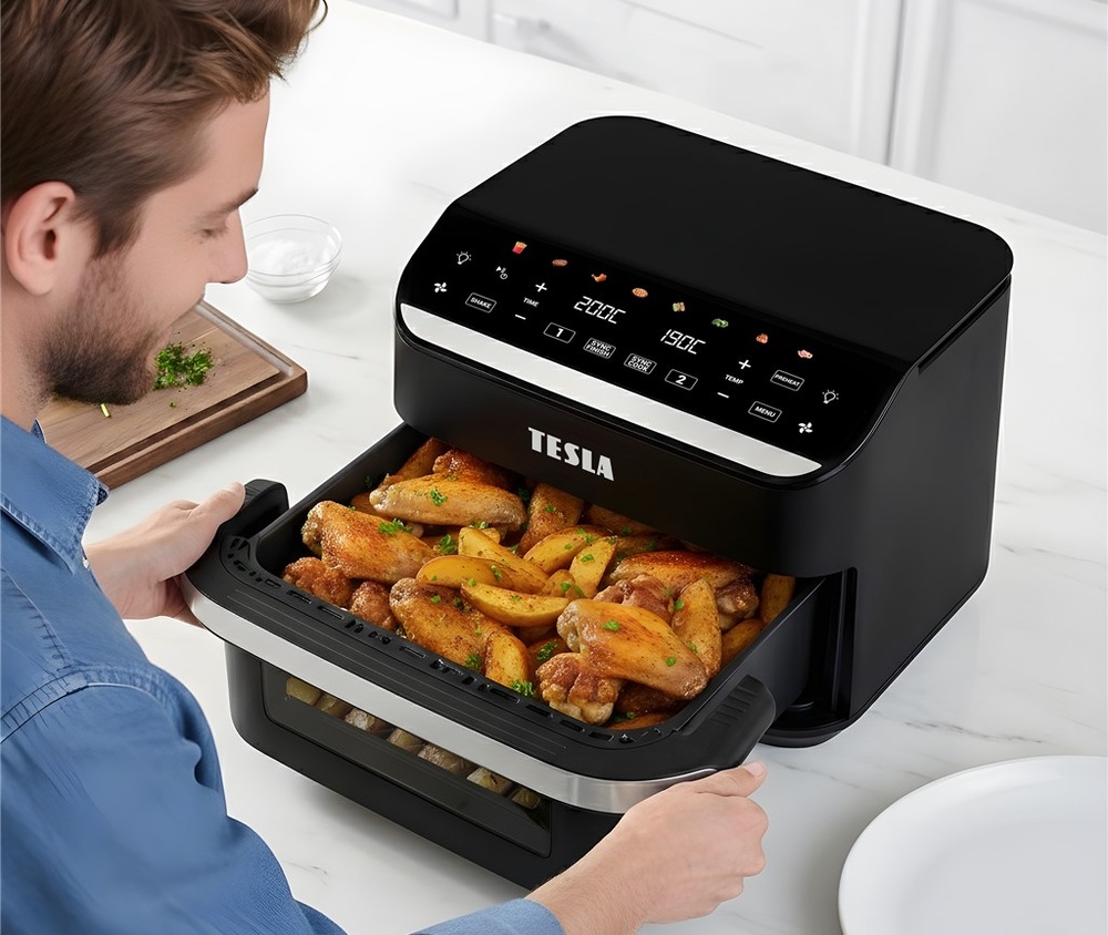 Fritéza horkovzdušná Tesla AirCook DualHeat QD575 XXL černá
