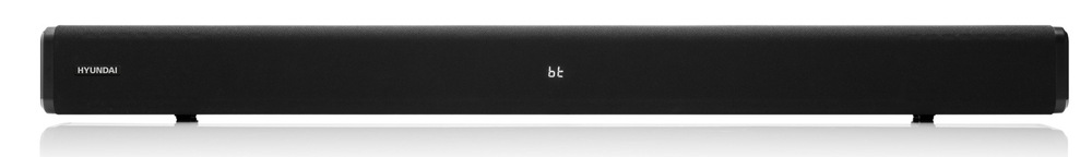 Čelní pohled na tenký černý soundbar Hyundai SB 940 B s malým displejem uprostřed