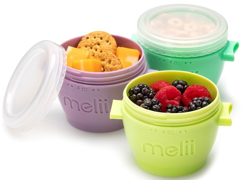 Kelímek Melii Snap&Go 118 ml, 4 ks modrý/zelený/fialový