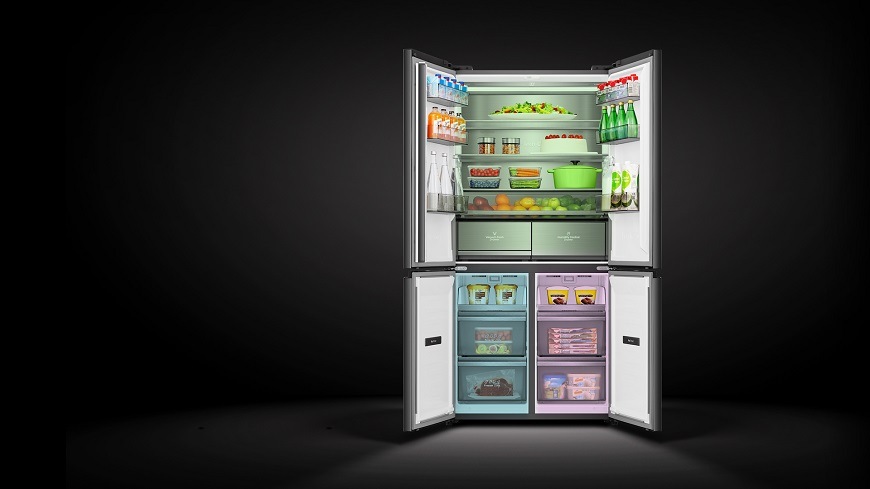 Americká chladnička Hisense RQ768N4GBE, černá, technologie Triple Cooling