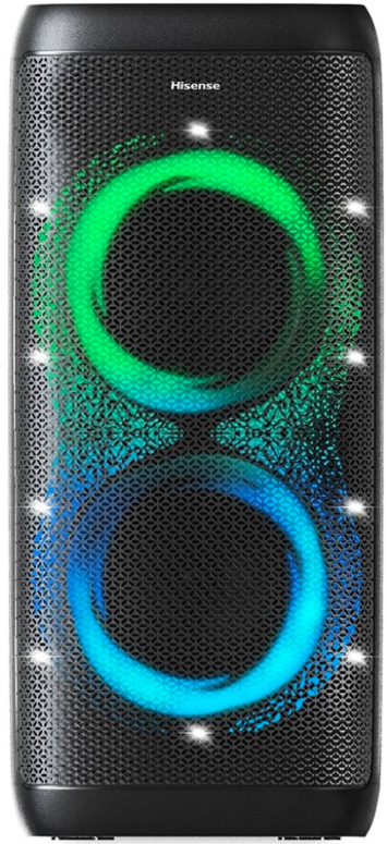 Hisense Party Thunder černý party reproduktor s dvojicí měničů a barevnými LED světelnými efekty