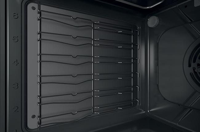 Kombinovaný sporák Whirlpool W6G8LCSWX nerez Detail obrázku katalytické panely.