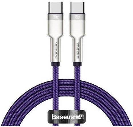 Kabel Baseus Cafule Series USB-C/USB-C 100W 1m fialový