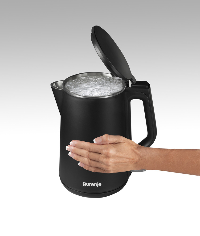 Rychlovarná konvice Gorenje K15DWBK, černá, bezpečná na dotek