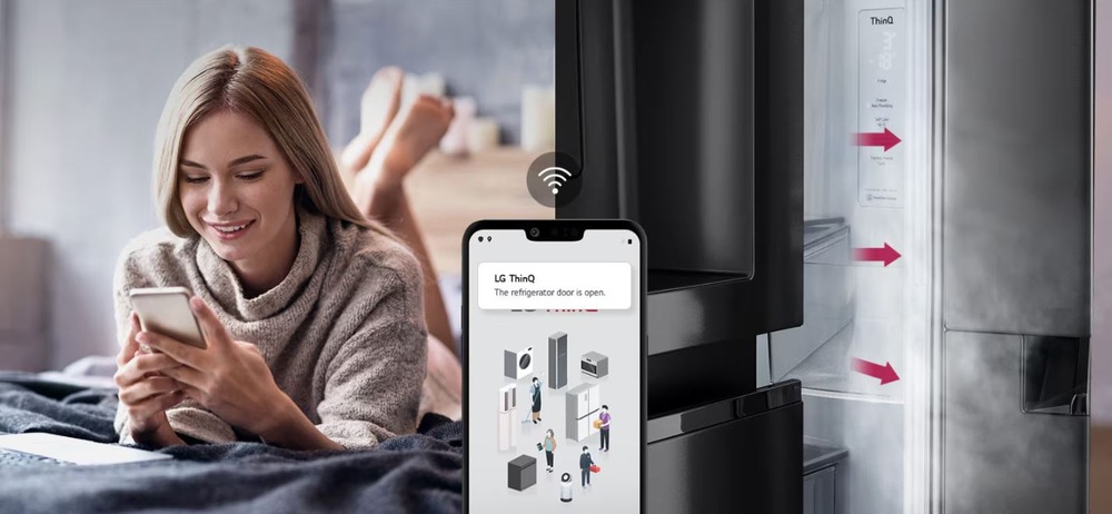 Americká lednice LG GSLE91EVAC černá thinkq