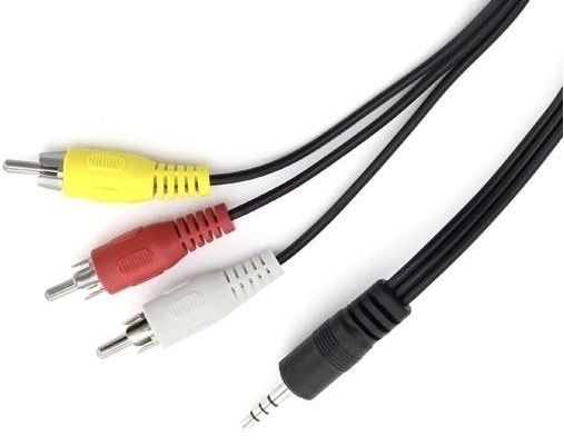 Kabel AQ jack 3,5 mm na 3× CINCH, 1,5 m černý