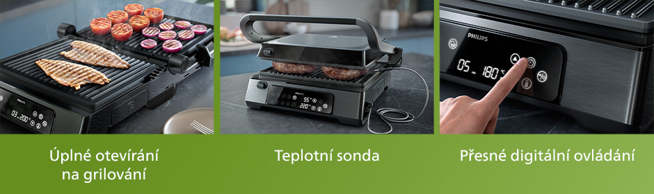 Gril Philips 7000 Series HD6307/70 černý Philips 7000 Series Kontaktní gril HD6307/70