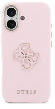Kryt na mobil Guess PU Resin Logo na Apple iPhone 17 růžový Kryt na mobil Guess PU Resin Logo na Apple iPhone 17 - růžový