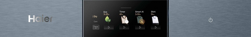 ovládací panel antracitové sušičky Haier HD90-BQL8GNU1-S