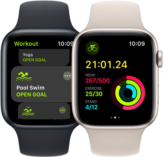 Chytré hodinky Apple Watch SE 2022 GPS 40mm pouzdro z hvězdně bílého hliníku - hvězdně bílý sportovní řemínek