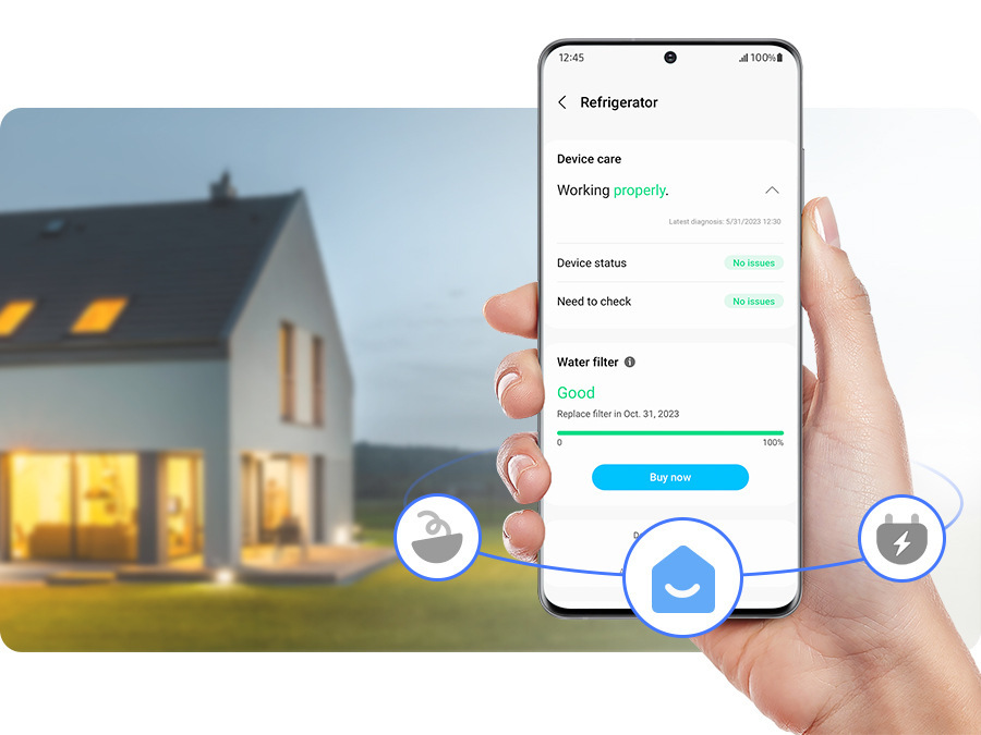 Aplikace SmartThings Energy v mobilním telefonu