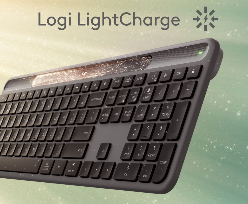 Klávesnice Logitech Signature Slim Solar+, US šedá
