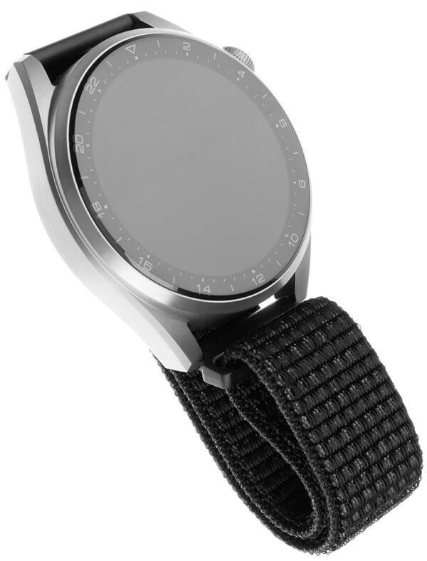 Řemínek FIXED Nylon Strap s šířkou 22mm pro smartwatch, reflexní černý