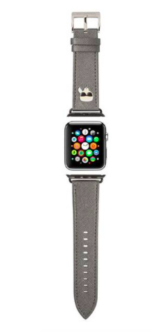 Řemínek Karl Lagerfeld Karl Head PU na Apple Watch 42/44/45mm stříbrný