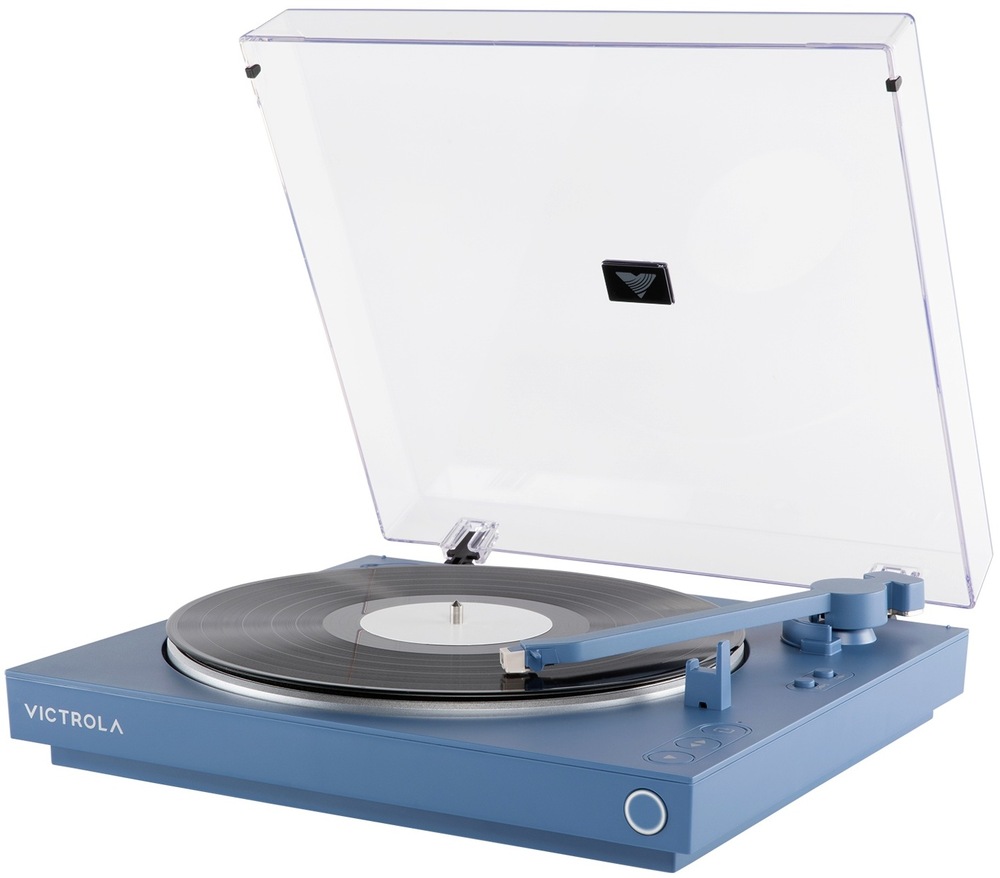 Gramofon Victrola VPT-800 Automatic modrý Gramofon Victrola VPT-800 s otevřeným krytem
