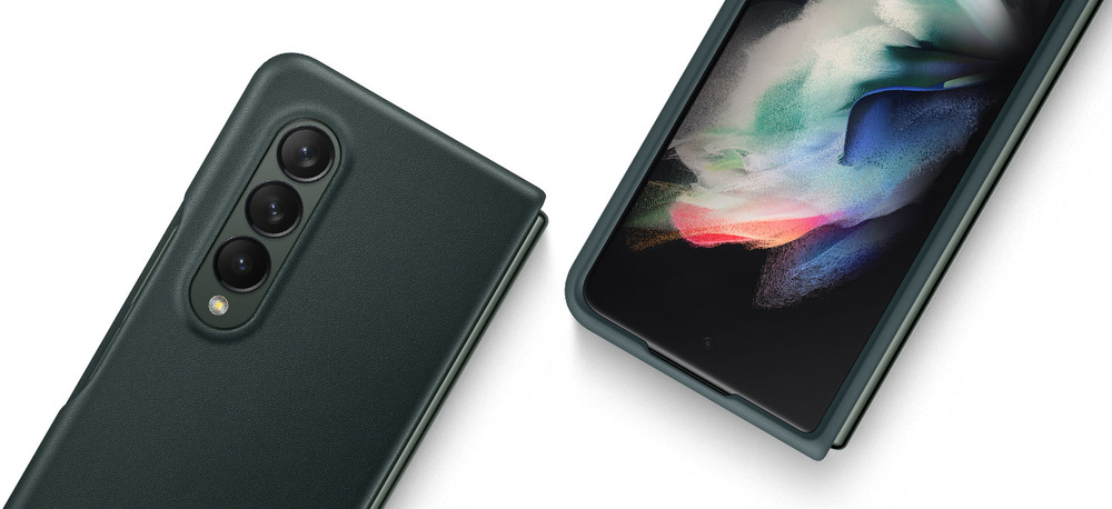 Kryt na mobil Samsung Leather Cover Galaxy Z Fold3 černý