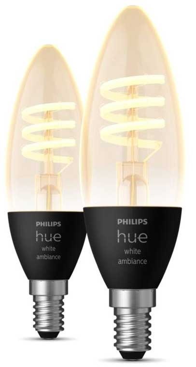 Chytrá žárovka Philips Hue svíčka E14, 4,6W White Ambiance, 2ks