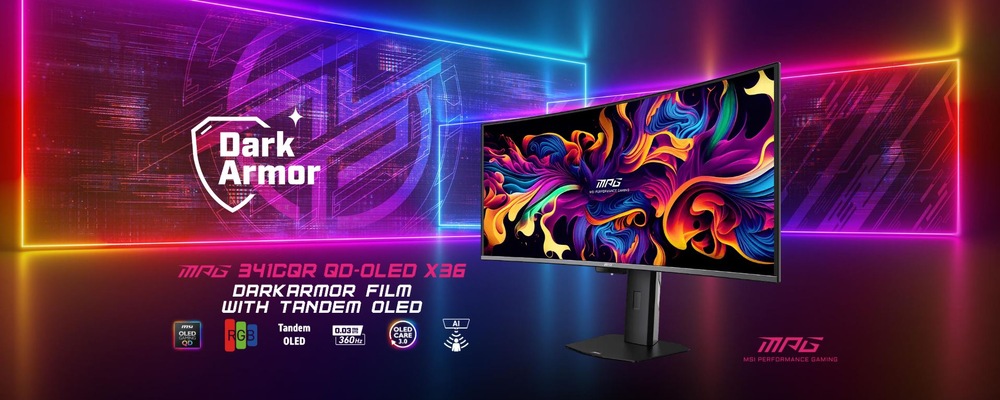 Herní monitor MSI MPG 341CQR QD-OLED X36 černý Herní monitor MSI MPG 341CQR QD-OLED X36 s technologií Dark Armor pro kvalitnější zobrazení tmavých scén