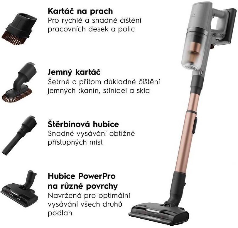 Tyčový vysavač Electrolux 800 Ultimate EP82UB25UG šedý Tyčový vysavač Electrolux 800 Ultimate EP82UB25UG šedý
